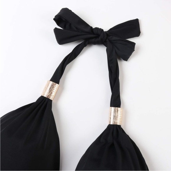 Women V Neck One Piece Swimsuits Tummy Control Ruched Halter Bathing Suit - Picture 8 of 12